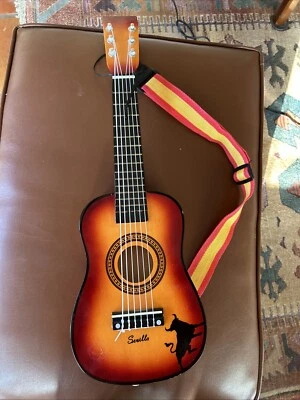 23” Mini Acoustic Guitar Wood Beginner Practical Small Spanish Guitar Child - Image 1 of 4