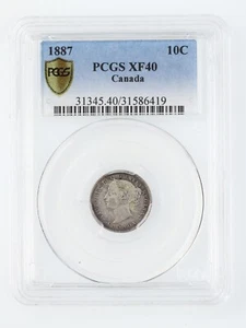 1887 PCGS Graded Canadian, 10 Cent XF40 TRENDS $750.00 CND or $517 US$ Ex 1.45 - Picture 1 of 4