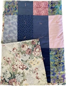 Quilted Batik Patchwork Comforter 80x60 Floral  Motif On The Reverse NEW - Picture 1 of 9
