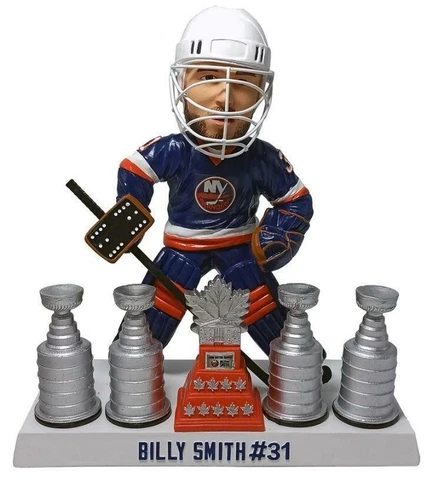 Billy Smith New York Islanders 4x Stanley Cup Smythe Bobblehead NHL Kollectico Cover