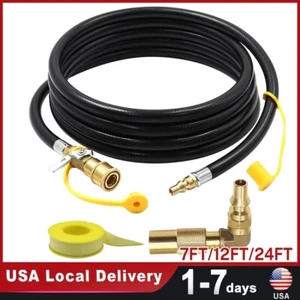 7FT 12FT 24FT Quick Connect Propane Hose for RV to Grill LP RV Hose with Adapter - Picture 1 of 52