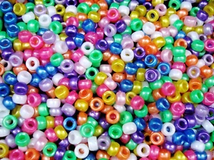 Pony Beads 6.5x4mm Pearl Mix 1000pc DIY Kids Jewellery Bracelets - Picture 1 of 2