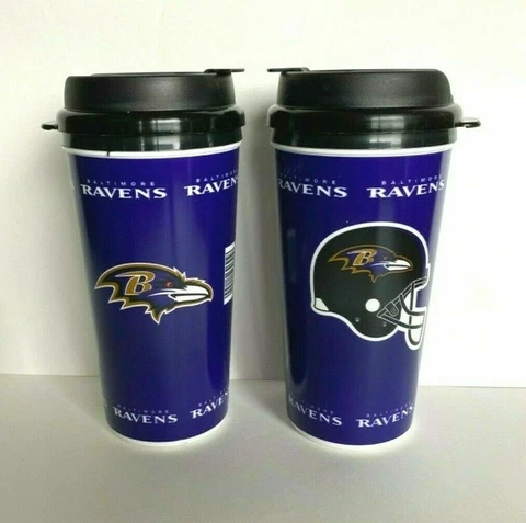 Baltimore Ravens 16oz Team Insulated Travel Tumbler Coffee Mug NFL Cover