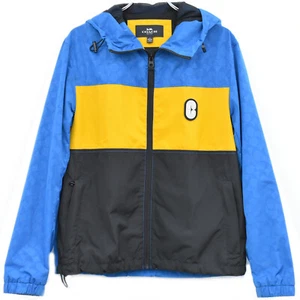 COACH Polyester Jacket Blue Black Orange Men #S - Picture 1 of 15