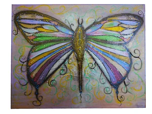 Color Shift Original Painting Butterfly Art By Rain Crow - Picture 1 of 6