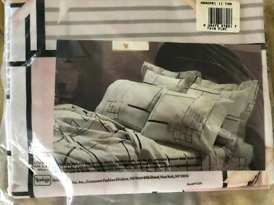 Spring Maid Twin Flat Sheet No Iron 180 Thread Count  NIP tan Anacri - Image 1 of 4