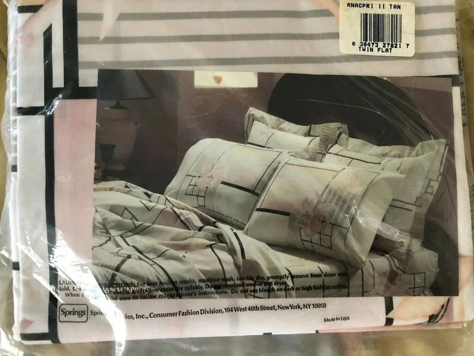 Spring Maid Twin Flat Sheet No Iron 180 Thread Count  NIP tan Anacri - Image 1 of 4