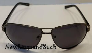 New Sunglasses Black Metal Framed Aviator Black Polarized 170 - Picture 1 of 3
