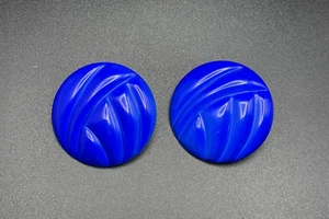 Hellblaue Emaille auf Metall Ohrringe Scheibe Angeolina Vintage Neu aus altem Lagerbestand - Bild 1 von 7