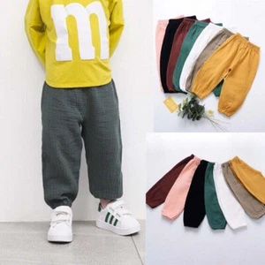 Ankle-length for Kids Child Multi-colored Linen for Baby Pants Harem Pants - Picture 1 of 18