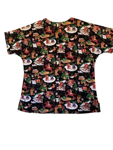 Bolsillos de algodón talla X grandes múltiples con estampado navideño manga extendida manga extendida - Imagen 1 de 5