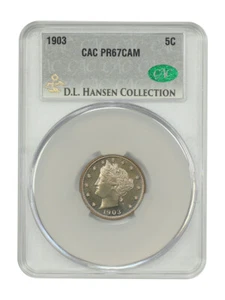 1903 5C CACG PR67CAM ex: D.L. Hansen - Liberty Nickel - Picture 1 of 6