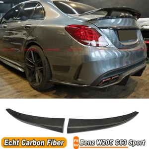 Für Mercedes Benz W205 C63 AMG Sport Carbon Hintere Stoßstange Splitter Canards - Bild 1 von 10