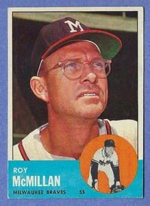 1963 Topps Baseball #156 Roy Mcmillan Milwaukee Braves EX - Picture 1 of 2