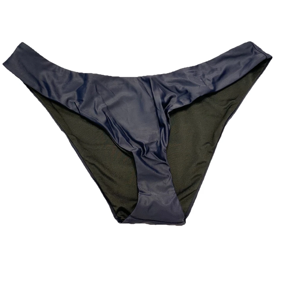 J.Crew Bikini Bottom Curved Waist Cheeky Women's Large Swim Navy Blue BC125