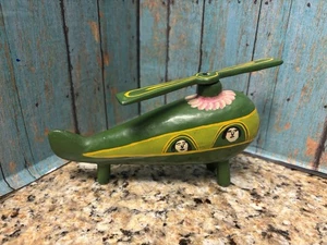 Raro elicottero zucca vintage popolare unico artistico dipinto a mano Messico 7,5" - Foto 1 di 8