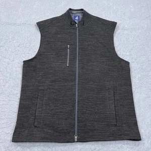 Johnnie-O Tahoe Vest Men's Large Gray Black Full Zip Performance Golf Sweater - Picture 1 of 10