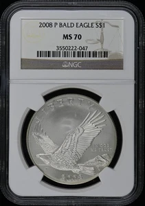2008 P BALD EAGLE Modern Commem S$1 NGC MS70 - Picture 1 of 2