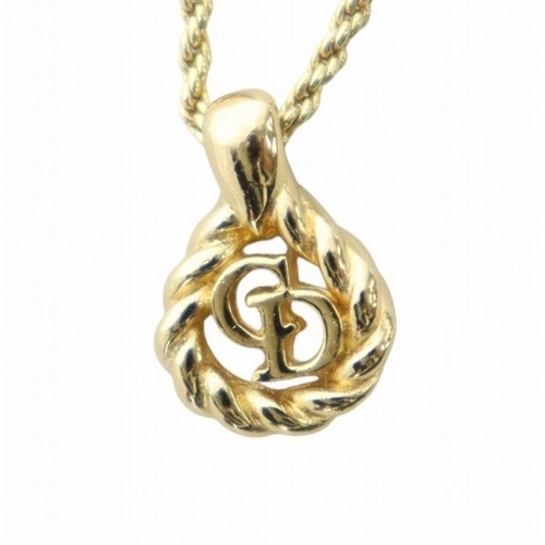 Dior Christian Vintage Collana Accessorio Ciondolo CD Logo Twist Colore Oro