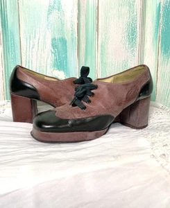Vintage Citations Leather Lace Up Mod GoGo Oxford Style Shoes - Picture 1 of 9