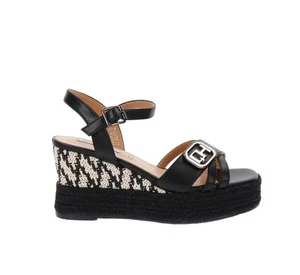 Queen Helena Scarpe ZM9938 Sandali Donna in Similpelle Nero Chiusura Fibbia - Imagen 1 de 24