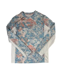 HUK Icon X Tide Change Long Sleeve Shirt Sun Protection Blue White Kids Size YL - Picture 1 of 5