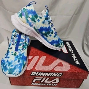 Fila Memory Skyway 2.0 In Tie Dye Blue Women’s Size 10 Slip On Shoe Sneaker NIB - Picture 1 of 17