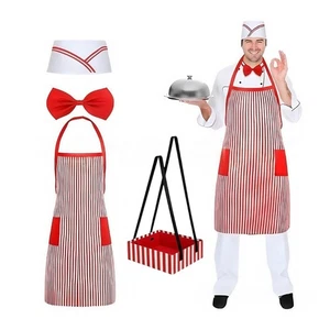 1950s Adult Waiter Costume Hots Dog Costume Waitress Cosplay Costume - Picture 1 of 10