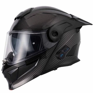 Vcan H276 Blinc Sonic Flip Up Bluetooth Motorcycle Helmet Dual Sport Carbon Wrap - Picture 1 of 10
