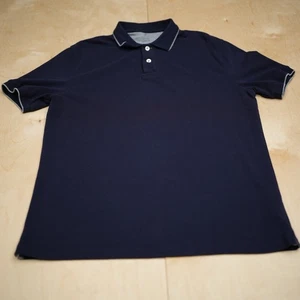 Brunello Cucinelli Polo Shirt 54 Navy Blue Regular Fit Cotton Made in Italy - Picture 1 of 8