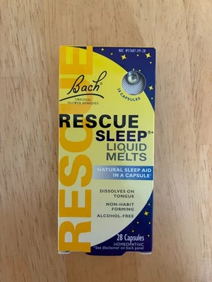 Жидкость Bach Rescue Sleep плавится 28 капсул натуральное снотворное гомеопатическое - Изображение 1 из 2