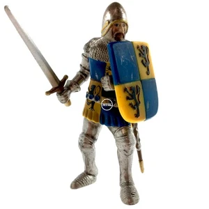 1:20 Scale Schleich Medieval Era Blue Dismounted Armored Knight Soldier Figure - Picture 1 of 4