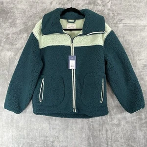 Chaqueta Universal Thread Mujer Pequeña Verde Sherpa Vellón Acogedora Camping *Notas Nueva con Etiquetas - Imagen 1 de 16