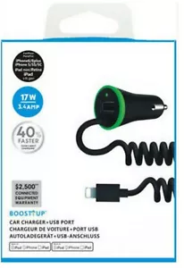 3.4A In Car Charger For iPhone 12 11 Pro Max X XS XR 8 7 6 Fast Charging + USB - Picture 1 of 4