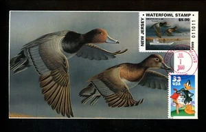 US FDC NJ New Jersey State Duck Stamp 1999 Redheads Jersey Garvey Clifton #11/27 - Picture 1 of 2