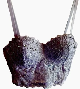 Windsor Rhinestone Lavender Bra Size M Gorgeous NWT - Picture 1 of 13