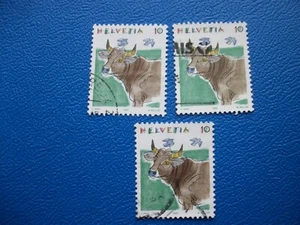 Svizzera, Helvetia, 1992, Michel n.: 1461, animali, mucca, timbrato 3 volte - Foto 1 di 1