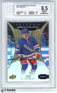 Adam Fox RC BGS 8.5+: 2019-20 Upper Deck Trilogy Rookie Highest Subs /999 POP 2 - Picture 1 of 3