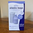 Ubbi Disposable Diaper Pail Plastic Bags, Value 75 Count (Pack of 1), Purple 