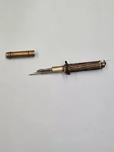 Rare Brass Hand Spun Victorian Needlecase 1880s - Picture 1 of 3