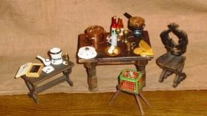 ausgefallene Möbel mit Rauchwaren, älter, selten ,Miniatur 1:12-guter Zustand - Picture 1 of 4