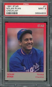1991 Star Ryan Baseball #1 Nolan Ryan Checklist PSA 9