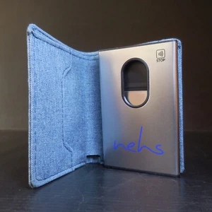 N23.179 Case Card Carrier Visit Bank Business Design Nehs Gray Blue Seam - Picture 1 of 21