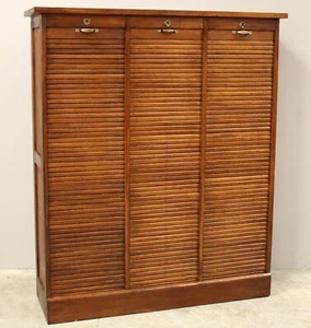 ANTIKE AKTENSCHRANK Büroschrank ROLLSCHRANK ROLLADENSCHRANK -EICHE- anfang 20.Jh - Bild 1 von 12