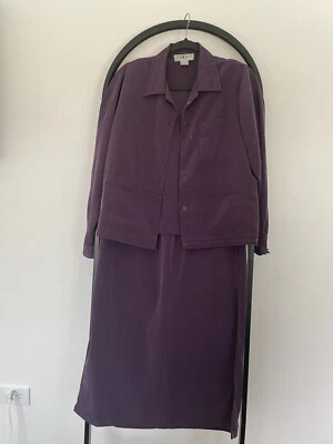 Conjunto de camisa y falda con botones Dana Kay M púrpura - vintage Foto 1 de 4