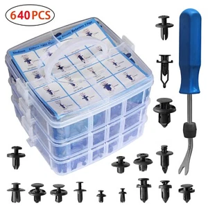 620PCS Plastic Car Retainer Clips Pins+Fastener Remover Cable Tie for GM Ford US - Picture 1 of 8