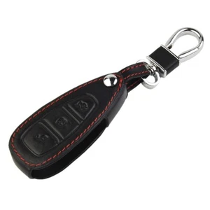 Leather 3 Buttons Remote Key Holder Cover Case For Ford Fiesta Focus Mondeo - Picture 1 of 2
