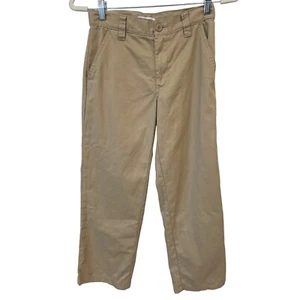 Old Navy Straight Leg Pants Youth Boys 12 Tan Khaki Beige Cotton Academia Preppy - Picture 1 of 8