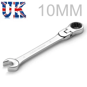 10mm Flexi Head Ratchet Spanner Combination Ring Open End Wrench Flex 72 Teeth - Picture 1 of 5