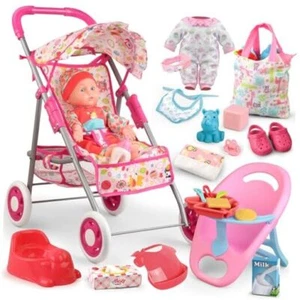 Baby Doll Stroller Set Toys for Girls Toddlers 3-5 4-6 Gifts,Baby Doll Set - Picture 1 of 7